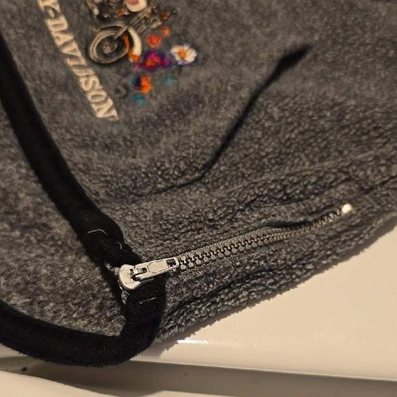 Harley-Davidson Pink and Gray Fleece Hoodie High Collar 18 Mos - Picture 5 of 5